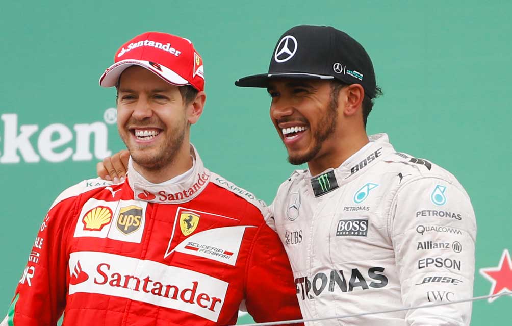 Hamilton sfida Vettel